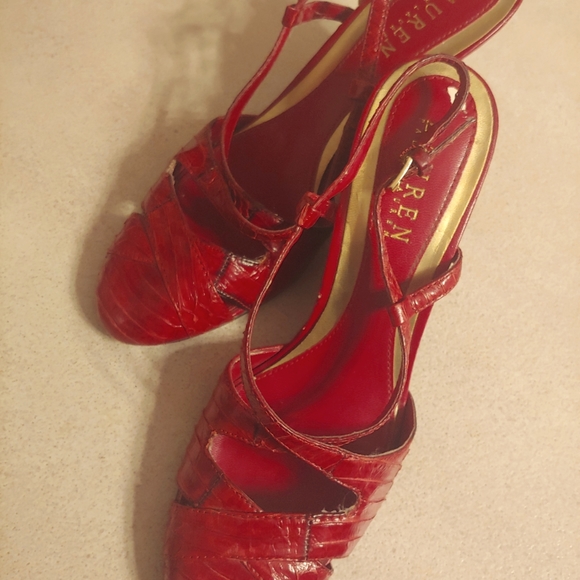 Ralph Lauren red wedges - Picture 2 of 3